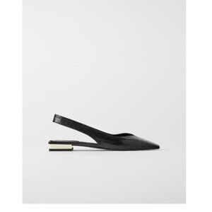 Zara Black Slingback Ballet Flats, Size 7.5 - Never Worn!